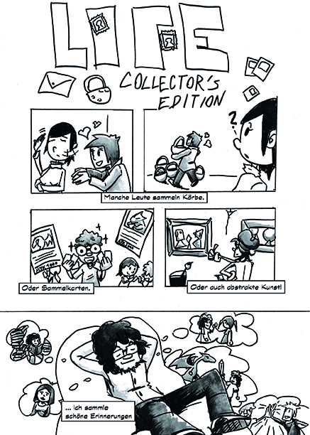 Murmel Comics-Einreichung zum Thema Sammeln, Life Collector's Edition – Erinnerungen als Sammlerstücke