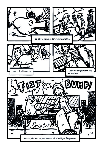 Murmel Comics-Einreichung zum Thema Warten Seite 3, Das Wartenschwein